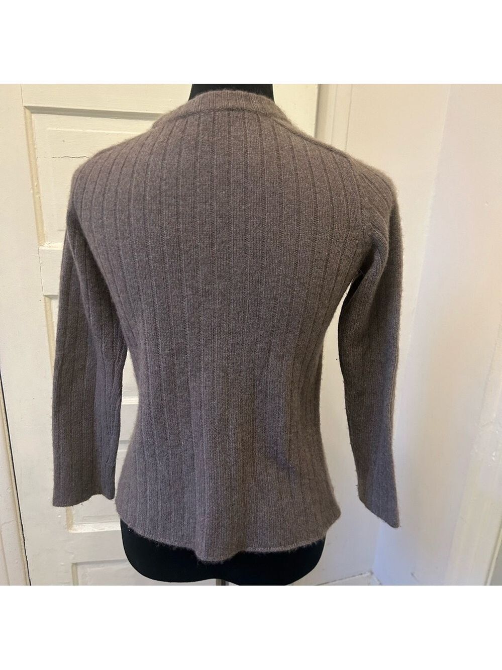 Women's Ribbed Sweater - Gray - Picture 6 of 7